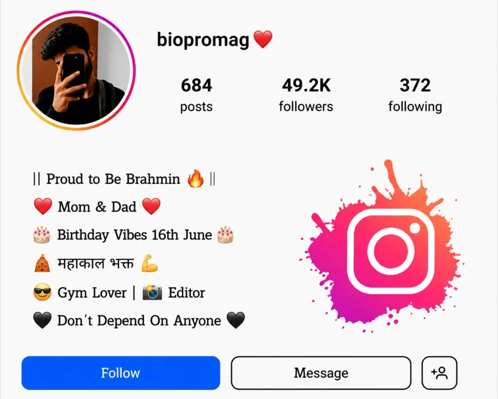 ब्राह्मण Bio For Instagram For Boy