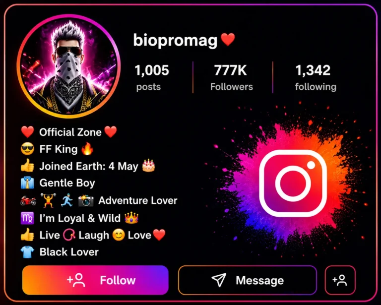 Free Fire Bio For Instagram