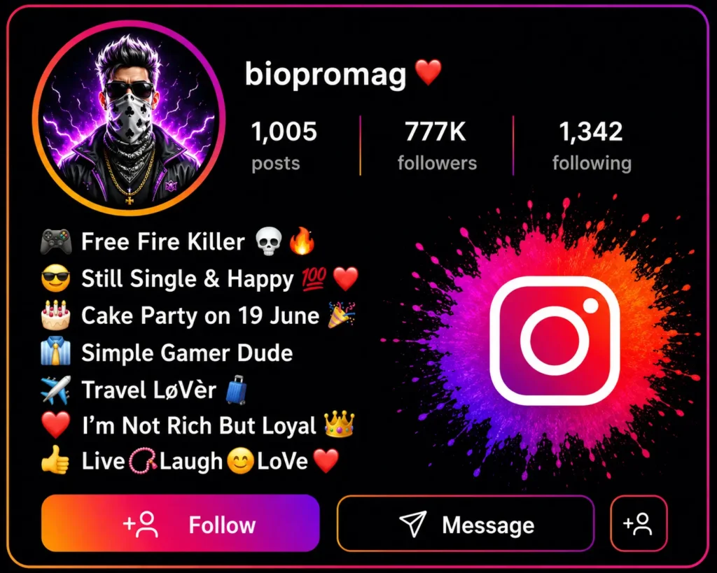 Instagram Bio Free Fire Gamer