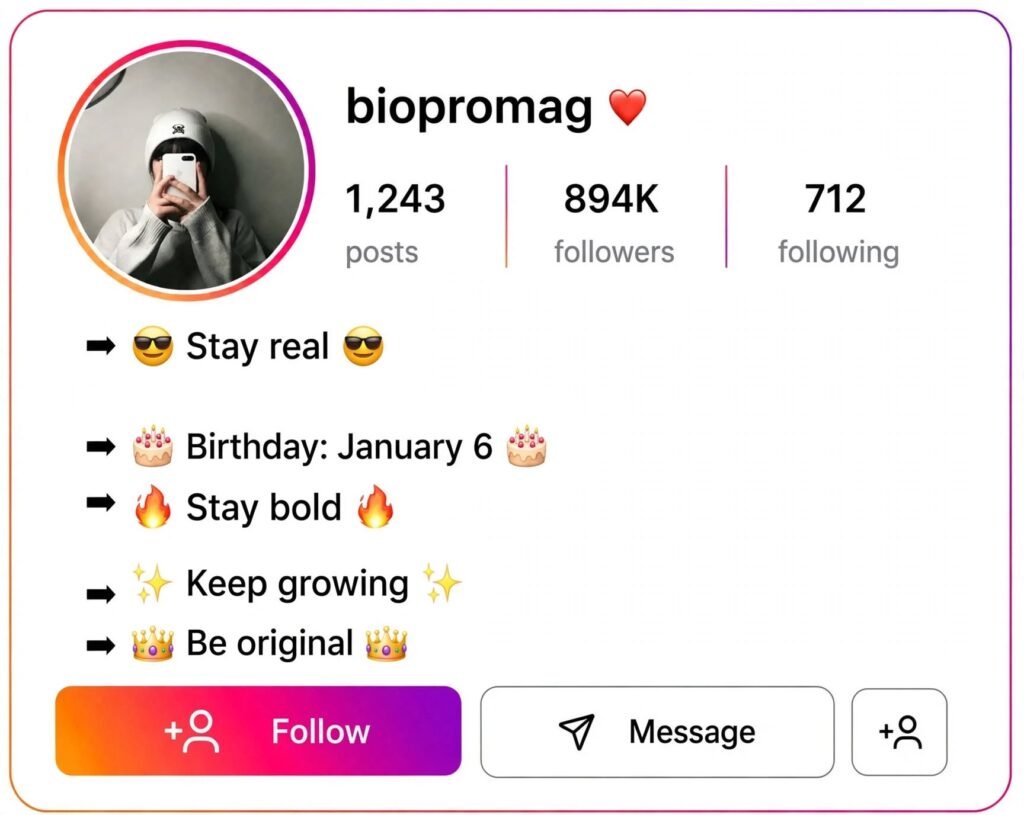 Cool Short Bio for Instagram