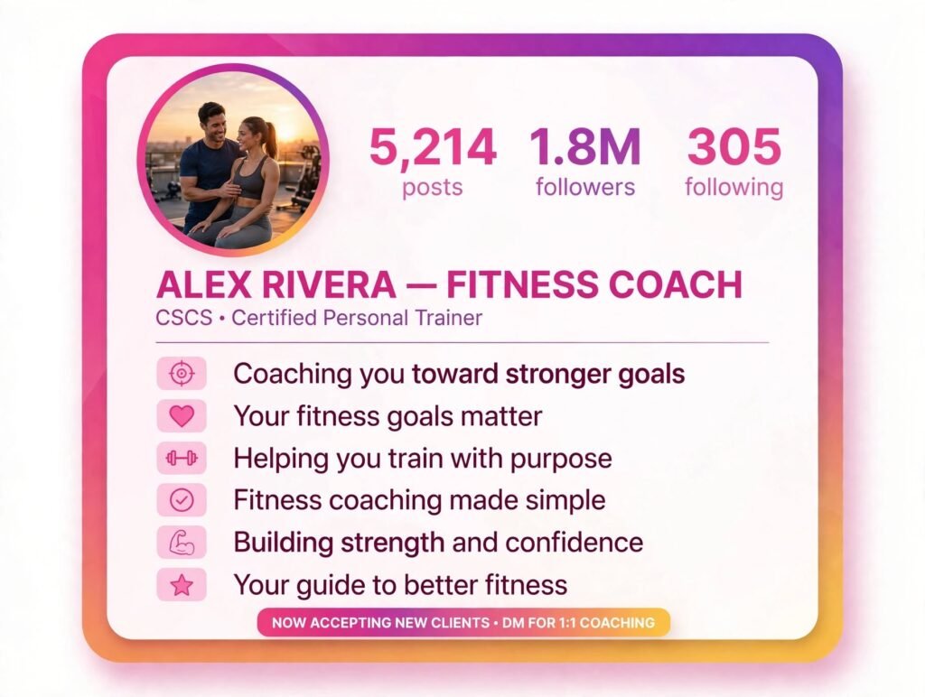 Fitness Coach Instagram Bio