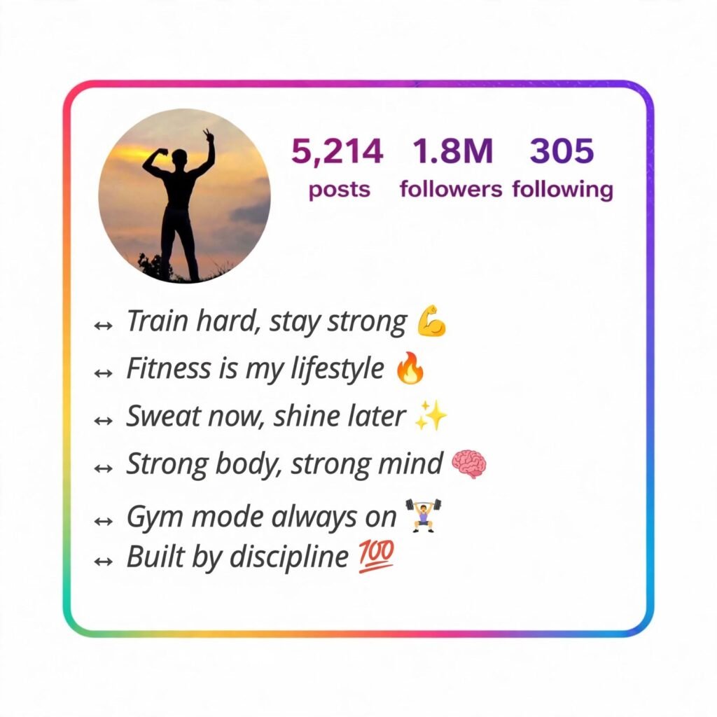 Gym Fitness Bio for Instagram