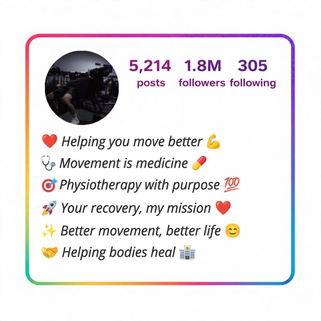 Instagram Bio for Physiotherapist
