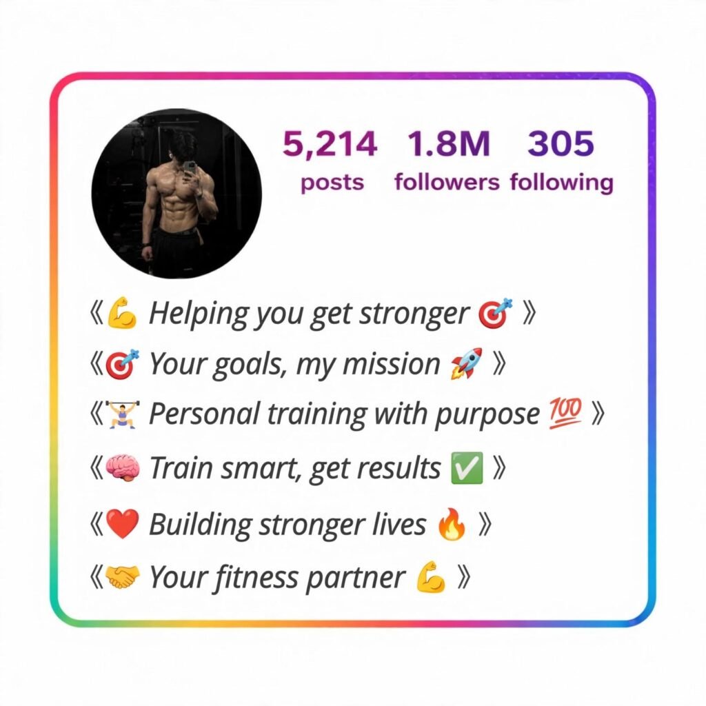 Personal Trainer Instagram Bio