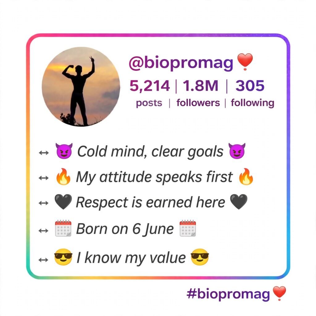 Sigma Attitude Bio for Instagram