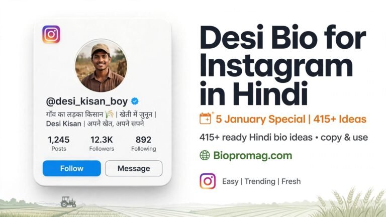 Desi Bio for Instagram in Hindi