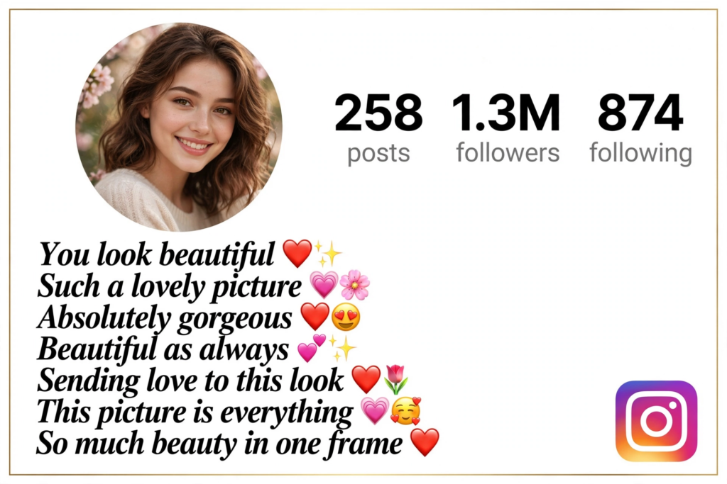 Instagram Comments for Girl Pic With Emojis