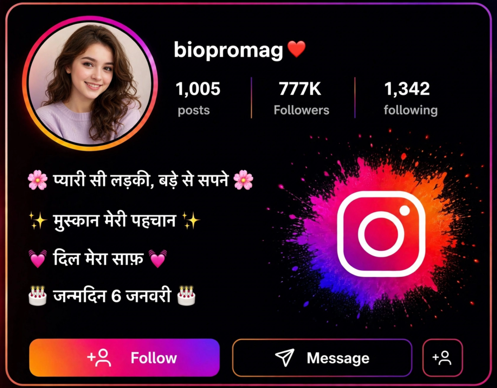 Hindi Bio for Instagram for Girls