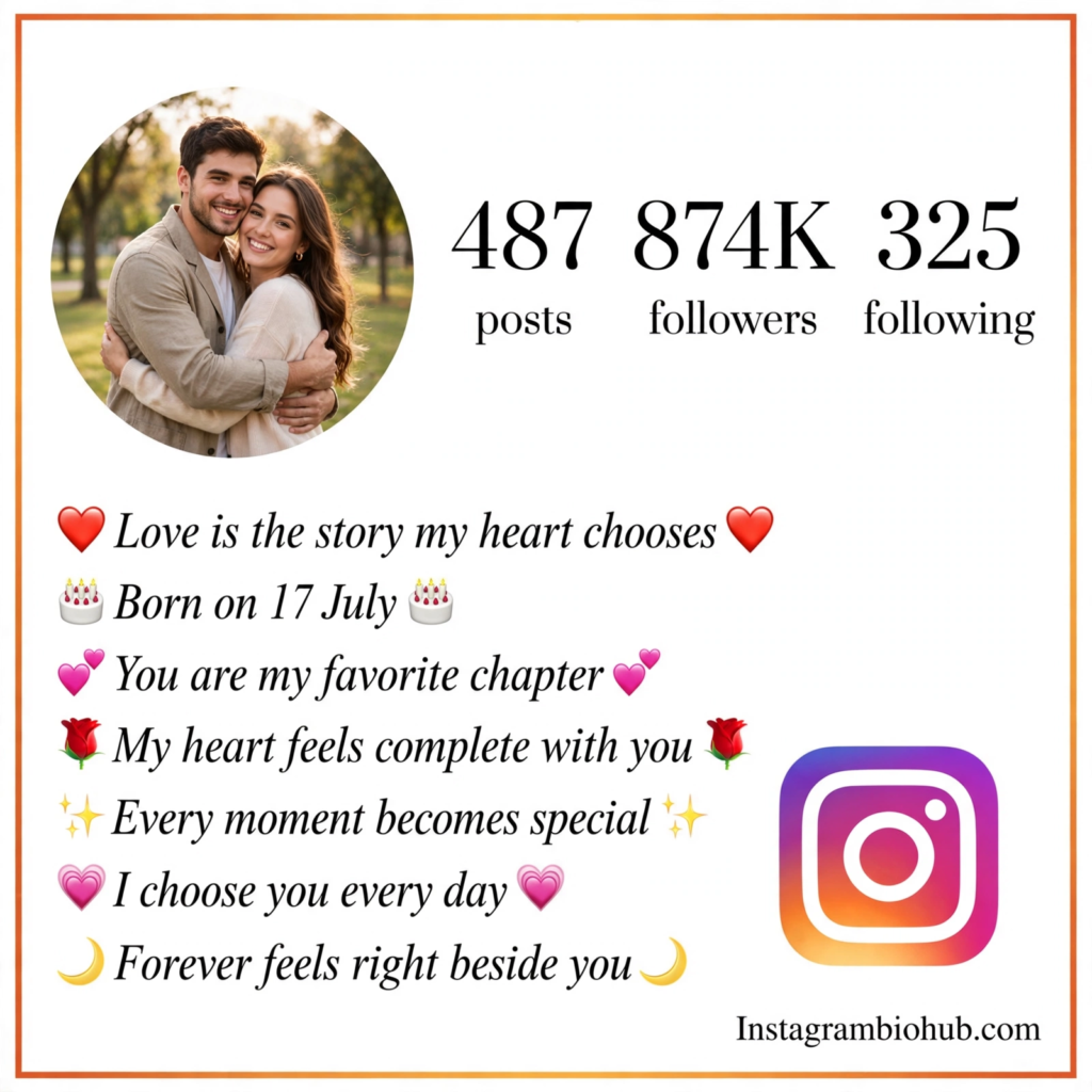 Romantic Love Bio for Instagram