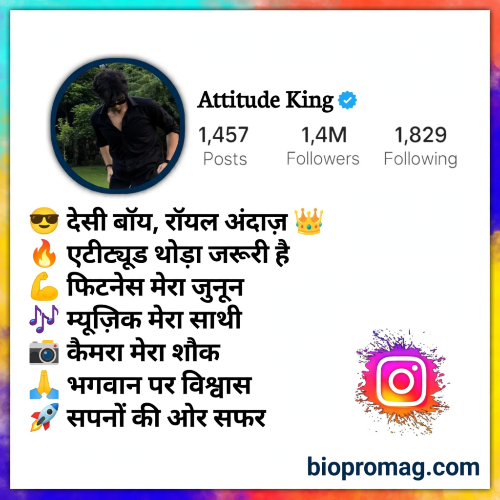 Best Instagram bio with emoji for boy in Hindi