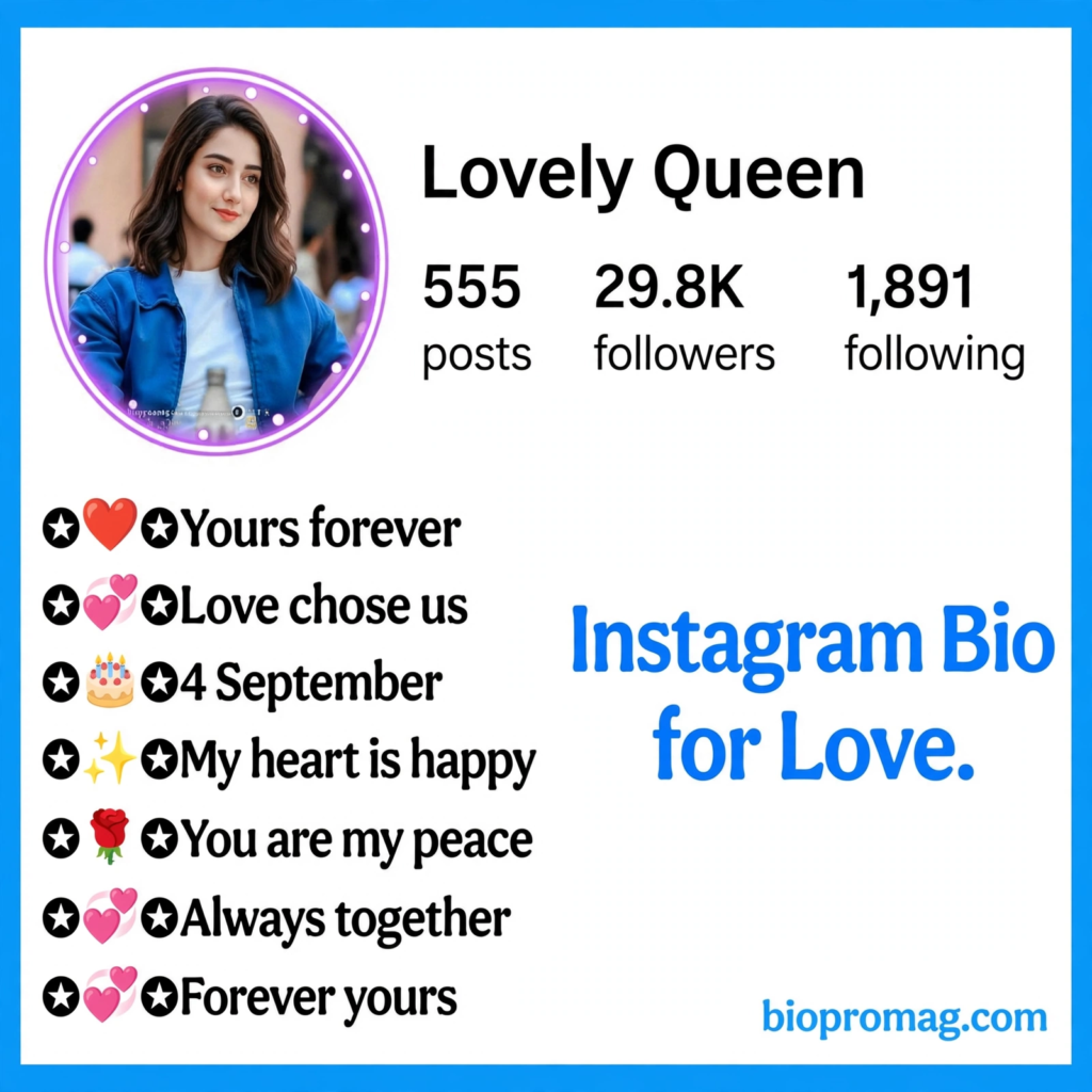 Short Love Bio for Instagram