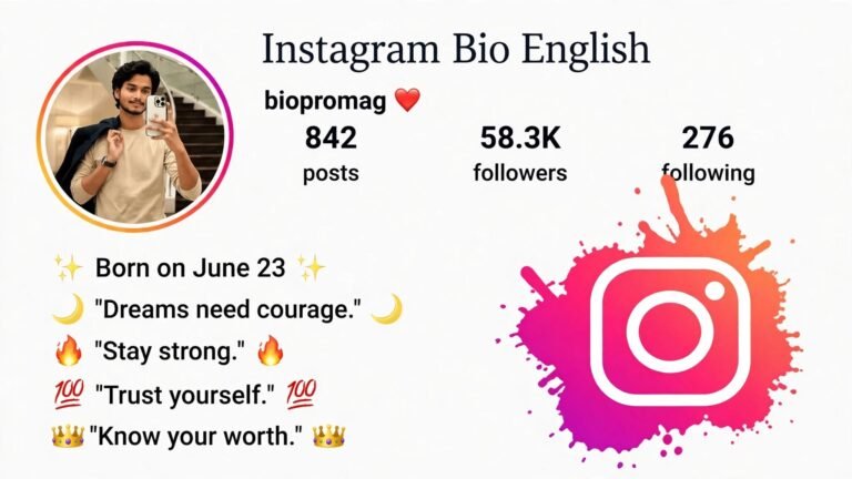 Instagram Bio English