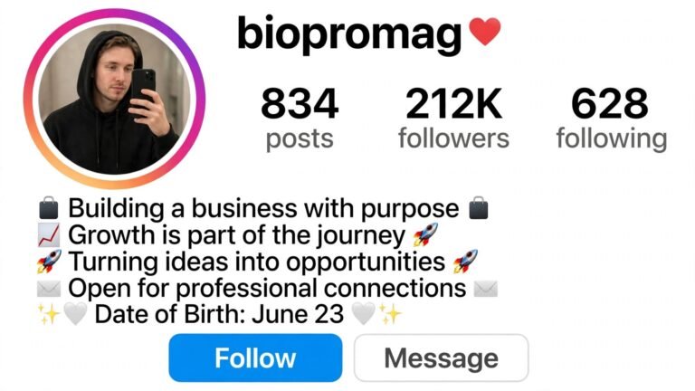 Instagram Professional Bio