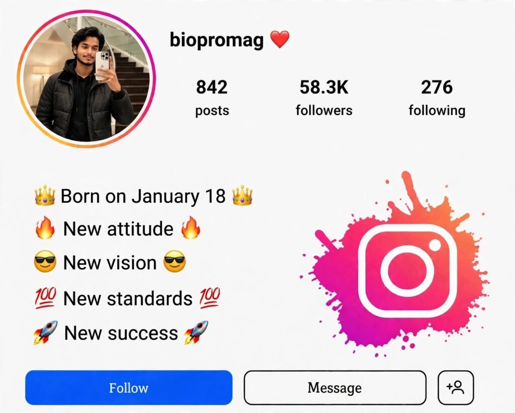 new instagram bio in english