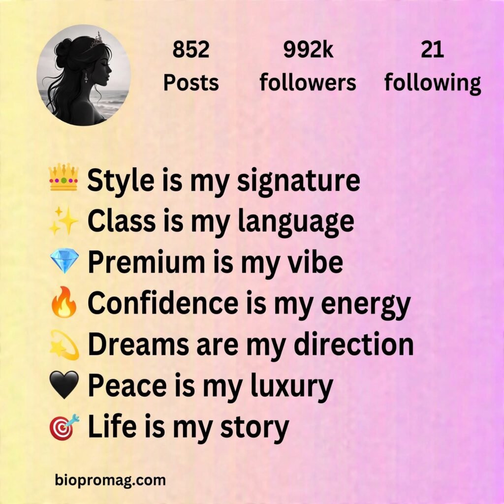 stylish vip bio for instagram