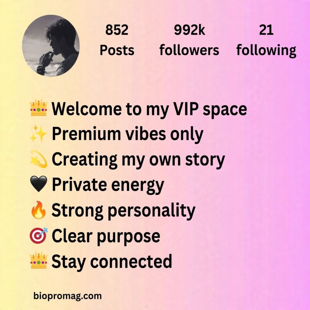 vip account bio for Instagram