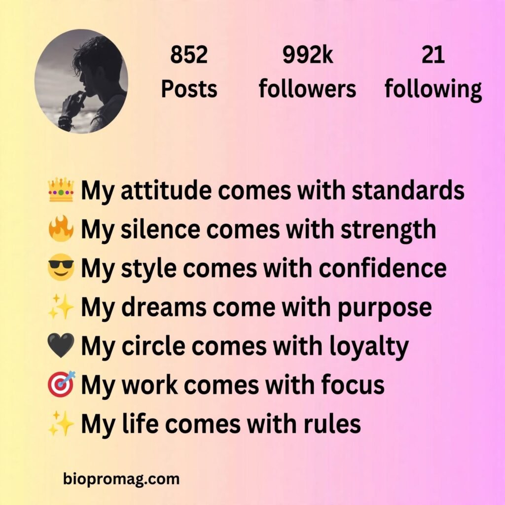 vip attitude bio for instagram