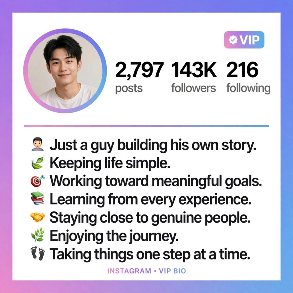 Simple Bio for Instagram for Boys