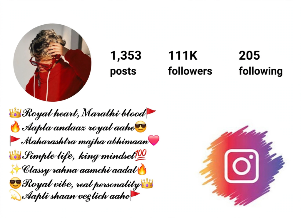 Royal Marathi Bio for Instagram
