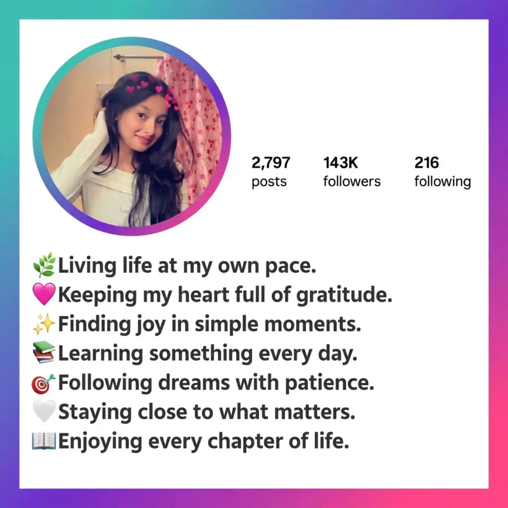 Simple Bio for Instagram