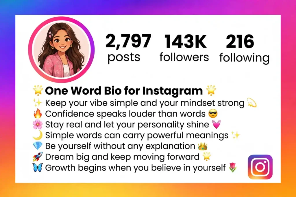 π One Word Bio for Instagram π