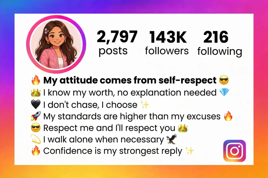 One-Word Attitude Bio for Instagram