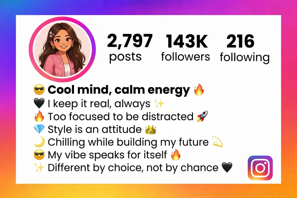 One Word Cool Bio for Instagram