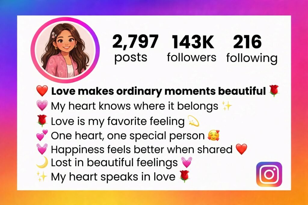 One Word Love Bio for Instagram