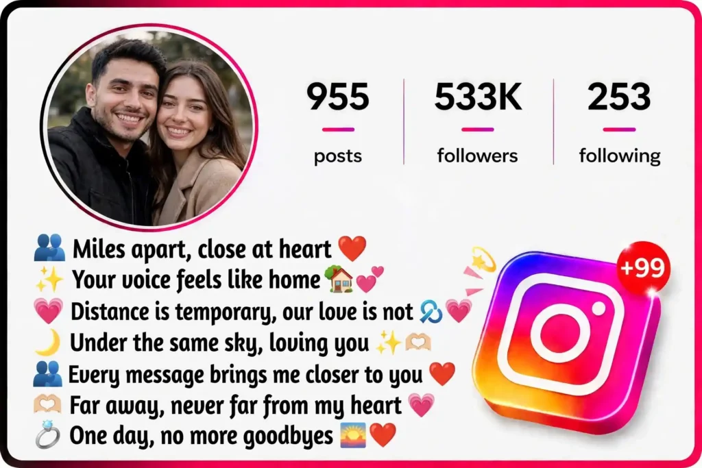 Long Distance Instagram Bio for Couples