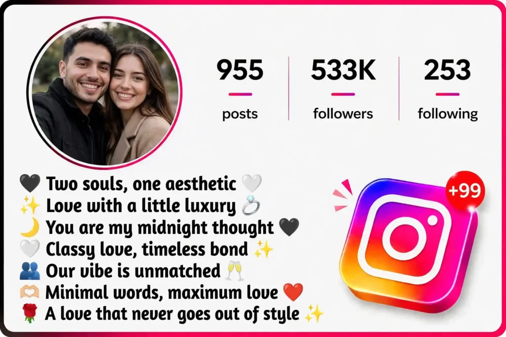Stylish Instagram Bio for Couples